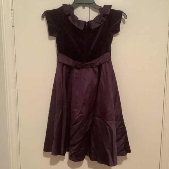 Wine Colored Velvet and Taffetta Dress Size 10 - Picture 4 of 4